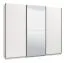 Armadio scorrevole Bogati 04 | Bianco lucido e anta a specchio | 224 x 262,5 x 65,5 cm | 2 barre appendiabiti