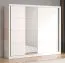 Armadio scorrevole Apatin 06 bianco | Specchio integrato | 2 barre appendiabiti | 10 scomparti | 215,5x251x60 cm