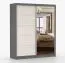 Guardaroba scorrevole "Cuillin" 07 | 2 ante con specchio | 6 scomparti | 218 x 183 x 61 cm | Grigio e seta