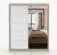Armadio scorrevole Galtee 07 | Bianco e rovere Sonoma | 2 ante con specchio | 6 scomparti | 195 x 160 x 61 cm