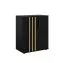 Cassettiera "Elefsina" 01 | Nero e rovere Artisan | 2 ante, 2 scomparti | 73 x 60 x 35 cm