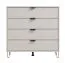 Cassettiera moderna 4 cassetti | finitura cashmere | maniglie e gambe nere | bordi in ABS | 90,5 x 93 x 40 cm