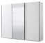 Armadio scorrevole Bogati 04 | Bianco lucido e anta a specchio | 224 x 262,5 x 65,5 cm | 2 barre appendiabiti