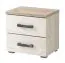 Comodino Zemun 09 | Grigio rovere e bianco rovere | 2 cassetti | Maniglie nere | 43 x 44,5 x 33,5 cm