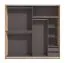 Armadio scorrevole Indika 10 | Rovere Artisan e nero | 2 scomparti | Specchio | 217,5 x 220 x 61 cm
