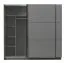 Armadio ad ante scorrevoli "Kule" 08, color grigio grafite, 10 scomparti, 210 x 217 x 62,5 cm