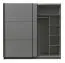 Armadio ad ante scorrevoli "Kule" 08, color grigio grafite, 10 scomparti, 210 x 217 x 62,5 cm