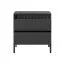 Comodino Balta 14 nero | 2 cassetti con sistema push to open | Bordi in ABS | 56 x 53,5 x 39,5 cm