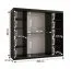 Armadio moderno Liskamm 18 bianco opaco/nero opaco | 200 x 200 x 62 cm | 10 scomparti, 2 barre appendiabiti