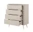 Cassettiera "Sloughia" 17, beige, maniglie e gambe: metallo, 4 cassetti, bordi in ABS, 88 x 38 x 101 cm