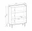 Cassettiera elegante cashmere e rovere Cascob 03 | 3 scomparti soft close | 122 x 97 x 37 cm | Finitura di pregio