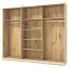 Set camera matrimoniale 6 pezzi Crina | Rovere Artisan e grigio | Letto 180x200 cm, armadio 262,5 cm, specchio
