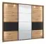 Set camera matrimoniale 6 pezzi Crina | Rovere Artisan e grigio | Letto 180x200 cm, armadio 262,5 cm, specchio