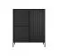 Cassettiera moderna Balta 07 | Nero elegante | Push-to-open | 123 x 103 x 39,5 cm | 7 scomparti | Gambe in metallo