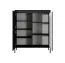 Cassettiera moderna Balta 07 | Nero elegante | Push-to-open | 123 x 103 x 39,5 cm | 7 scomparti | Gambe in metallo
