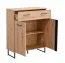 Set ingresso Crina 5 pezzi | Armadio, specchio, cassettiera, scarpiera con cuscino | Rovere grigio, ABS