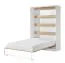 Letto a scomparsa verticale | Superficie di riposo 140 x 200 cm | Letto ribaltabile | Letto a muro | Letto singolo | Colore: rovere / bianco | rete a doghe inclusa | 3 ripiani | Nalut 09