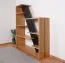 Scaffale "Lipik" 04, color rovere / nero, parzialmente massello - 150 x 120 x 36 cm (h x l x p)