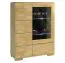Soggiorno moderno completo 2 pezzi | Design rovere/nero | Parzialmente massello | Set M "Lipik"