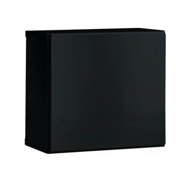 Pensile a muro nero Möllen 06 | Apertura push-to-open | 30 x 30 x 25 cm | Design moderno