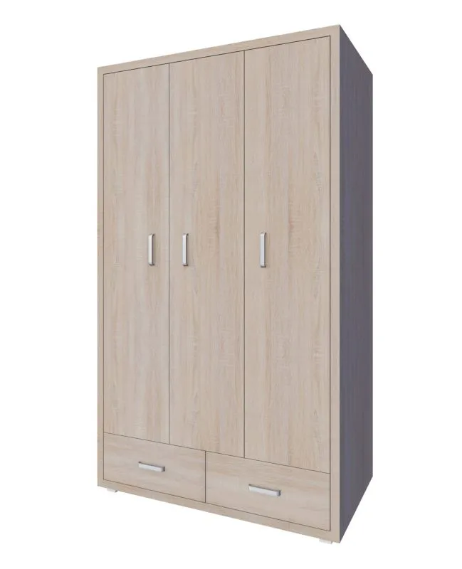 Armadio guardaroba Kerowagi 09 | Ante battenti | Rovere Sonoma | 200 x 120 x 55 cm