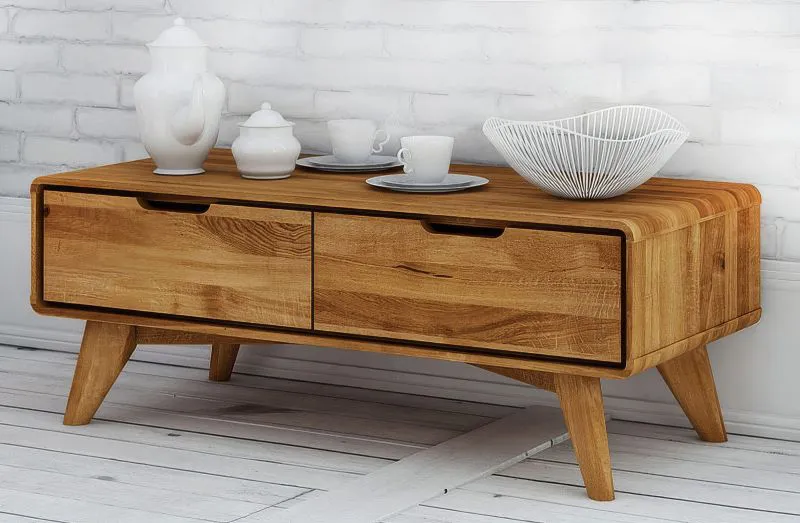 Mobile porta TV "Timaru" 21 | Rovere massello selvatico oliato | 33 x 90 x 40 cm | Design elegante