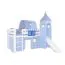 Organizer da letto azzurro/blu scuro | 18 x 20 cm | Tessuto 100% cotone | Pratico fissaggio a velcro