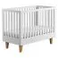 Lettino bambini "Rilind" 01 bianco/rovere | 60 x 120 cm | Design moderno | Rete regolabile 3 altezze