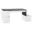 Scrivania cameretta "Marincho" 72 | 2 moduli | bianco/nero | 75 x 165 x 65 cm | Spaziosa e funzionale