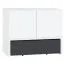 Cassettiera per cameretta Marincho 02 | 2 moduli, bianco/nero | 89 x 107 x 53 cm