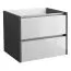 Mobile bagno compatto "Kolkata" 54 | Bianco lucido e antracite | 50 x 60 x 46 cm | 2 cassetti, soft close