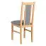 Sedia da pranzo Wenden | faggio massiccio | finitura rovere Sonoma | seduta e schienale imbottiti | tessuto grigio