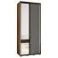 Armadio Mina ante scorrevoli con specchio | Bianco/rovere | Frontale laminato | 235,2 x 100 x 60 cm