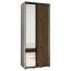 Armadio scorrevole Mina bianco e rovere | Ampio spazio | Maniglie nere | 235,2 x 110 x 60 cm