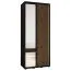 Armadio Mina ante scorrevoli con specchio | Nero e quercia | Salvaspazio 235,2 x 120 x 60 cm | Per soggiorno
