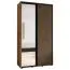 Guardaroba Mina ante scorrevoli con specchio | Nero e quercia | Maniglie metallo nero | 235,2 x 130 x 60 cm
