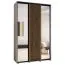 Armadio Mina con ante scorrevoli a specchio | Bianco e rovere | Spazzole antipolvere | Grande capacità | 235,2 x 150 x 60 cm