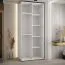 Armadio scorrevole Tharo bianco e quercia | 235,2 x 100 x 45 cm | Maniglie nero | Salvaspazio soggiorno