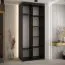 Armadio nero Tharo | Ante scorrevoli salvaspazio | Spazzole antipolvere | 235,2 x 110 x 45 cm | Ideale anche per soggiorno