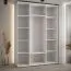 Armadio scorrevole Tharo bianco/nero | 235,2 x 180 x 45 cm | Design moderno | Maniglie in metallo nero | Spazzole antipolvere | Numerosi scomparti