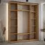 Armadio Tharo ante scorrevoli rovere/nero | 235,2 x 190 x 45 cm | Ampio spazio | Ideale per soggiorno