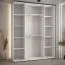 Armadio salvaspazio Tharo | Ante scorrevoli bianco/nero | Spazzole antipolvere incluse | 235,2 x 190 x 45 cm