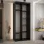 Armadio nero Tharo con ante scorrevoli | Salvaspazio per soggiorno | Maniglia in metallo nero | 235,2 x 120 x 45 cm | Robusto