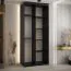 Armadio nero Tharo | Ante scorrevoli salvaspazio | Spazzole antipolvere | 235,2 x 110 x 45 cm | Ideale anche per soggiorno