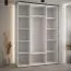 Armadio scorrevole Tharo bianco e nero | Ampio spazio salvaspazio | 235,2 x 170 x 45 cm