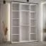 Armadio scorrevole Tharo bianco/nero | 235,2 x 180 x 45 cm | Design moderno | Maniglie in metallo nero | Spazzole antipolvere | Numerosi scomparti