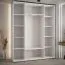 Armadio salvaspazio Tharo | Ante scorrevoli bianco/nero | Spazzole antipolvere incluse | 235,2 x 190 x 45 cm