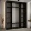 Armadio scorrevole Tharo nero e rovere | Salvaspazio per soggiorno o camera | 235,2 x 190 x 45 cm | Maniglie metallo nero