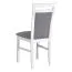 Sedia da pranzo imbottita Smilten | Legno di faggio bianco | Tessuto grigio | Altezza seduta 47 cm | Design classico