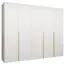 Armadio guardaroba Eiger 38 bianco | 5 ante battenti | Maniglie oro | 3 scomparti | Soft-Close | 2,5 m larghezza